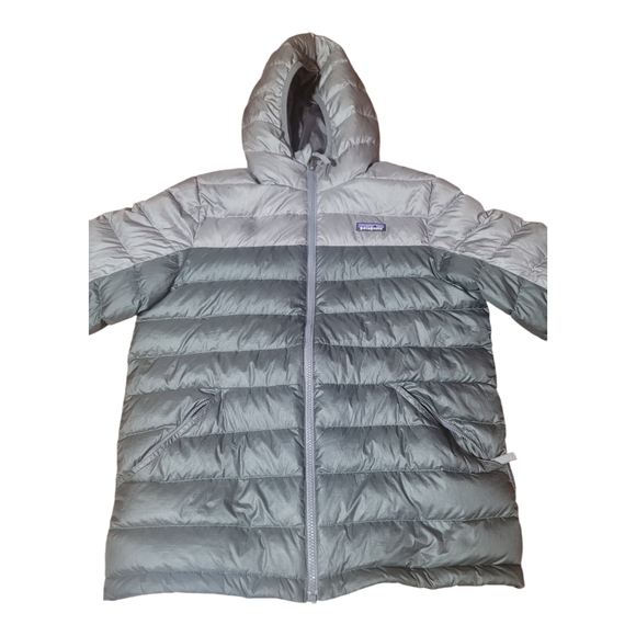 Patagonia Puffer Jacket Gray Womens Size Medium Reversible - Picture 6 of 11